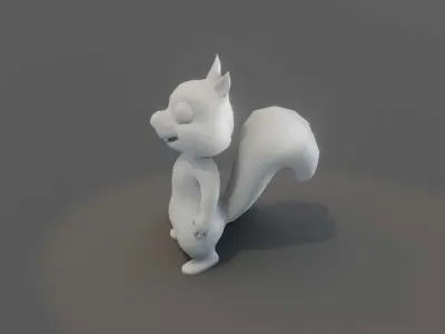Cartoon Squirrel Animated and Rigged Base Mesh 3D Model Low-poly 3D model