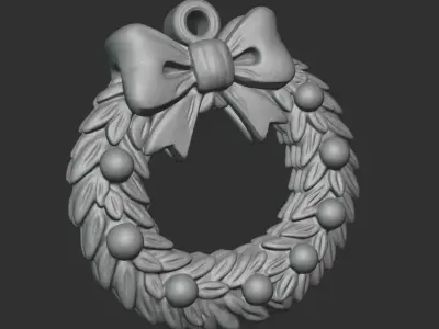 HOLIDAY WREATH WITH BOW 3D print model