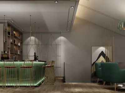 Luxury living room interior 3D model