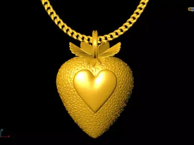 Heart Pendant STL 3D Model for Jewelry - One Inch Pendant 3D print model