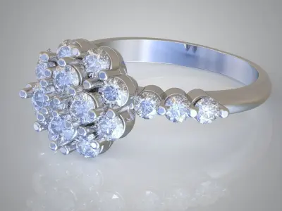 Diamond ring 0262 3D printable model  Free 3D print model