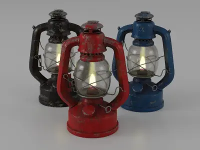 Oil lamp paint chipping 3D model