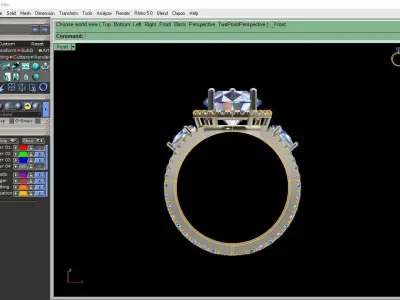 Halo Pear Shape Ring 3D print model