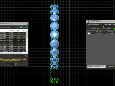 U Shaped Eternity Ring 2 point 9 mm stone size swiss 11 and EU51 3D print model