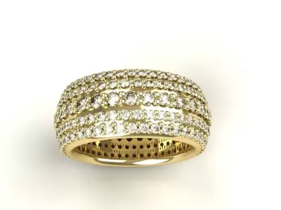 Diamond Eternity Ring Size 7 Gold Silver Platinum Luxury Jewelry 3D print model purchase