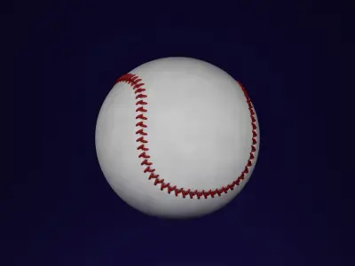 Baseball ball  Low-poly 3D model