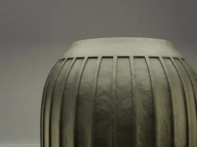 Decorative Groove Vase Low-poly 3D model