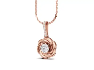 Twist Knot Diamond Pendant For Women 3D print model