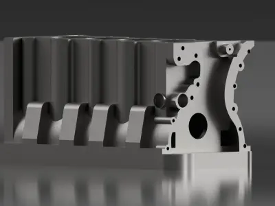 SR20DET Cast Iron Block  Low-poly 3D model