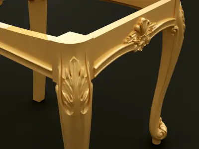 Classic Style Wooden Chair Base for CNC 3D model