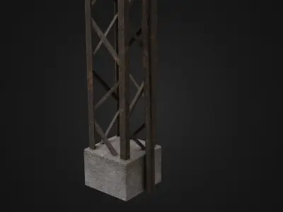 Old Soviet Street Light 15 Low-poly 3D model