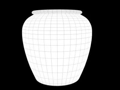 glazed water jar with dragon patterns Low-poly 3D model