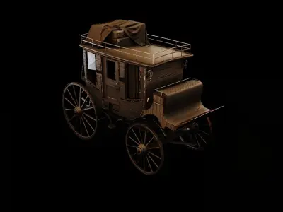 Bloodborne Style Stagecoach Low-poly 3D model