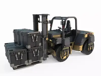 Future science fiction engineering forklift 3D model
