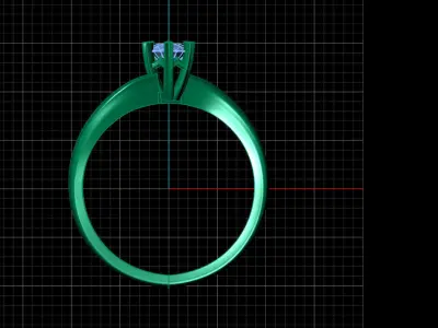 STL 3DM Print Ready Women Diamond Ring Lightweight Printable  3D print model 6