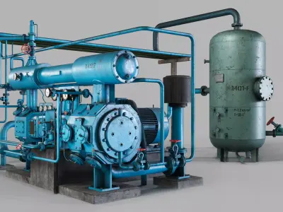 Industrial air compressor 3D model