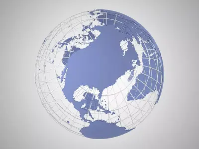 Globe News Skeleton Lavender 3D model