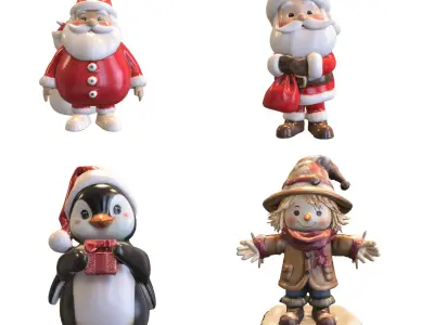 Xmas  Winter  Pack Low-poly 3D model
