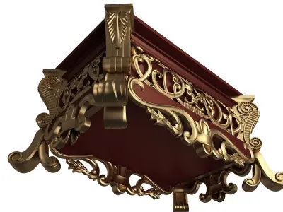 Casket Carved 013 Red Low-poly 3D model