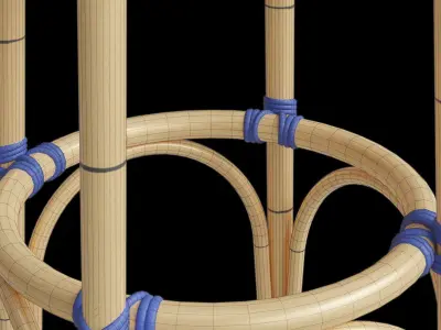 Blue And White Outdoor Stool 3D model