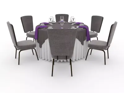 Banquet Table and Chair 148 3D model