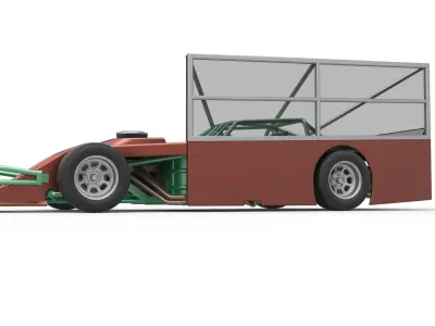 Asphalt Modified stock car with side wing Scale 1 to 25 3D print model