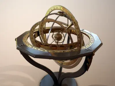 Astrolabe antique astronomical instrument Low-poly 3D model