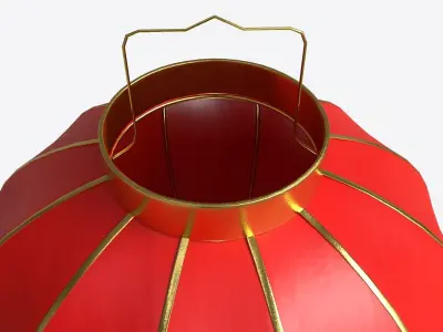 Oriental Traditional Hanging Paper Lantern 03 3D model