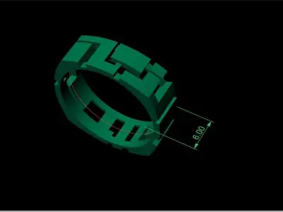 Square ring with rounded corners 3D print model