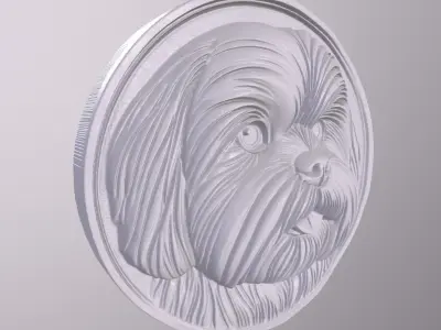 Shihtzu 3 basrelief for 3D printing 3D print model