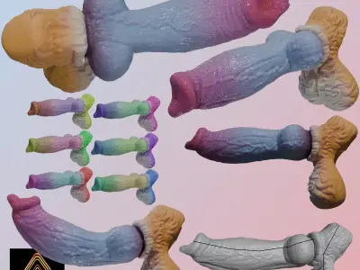 Fantasy Kitsune Furry Penis Rigged Low-poly 3D model