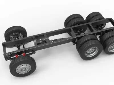 Chassis of Vintage GATR Racing Semi truck V3 Scale 1 to 25 3D print model