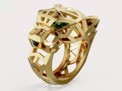 FELINE - RING - SIDE FINGER OPENING 3D print model