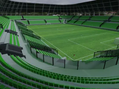 Football Stadium Low-poly 3D model 2