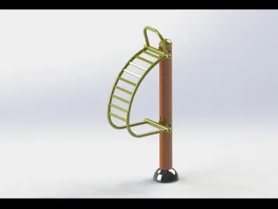A variety of community fitness equipment model diagram 3D model