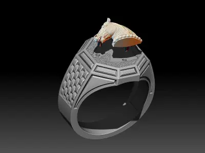 Head Horse Man Ring silver gold printable jewelry 3D print model