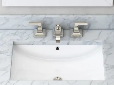 Hutton single floating vanity white  3D model