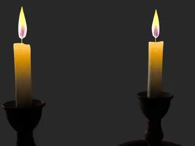 candle decor home interior halloween melting molten light  3D model