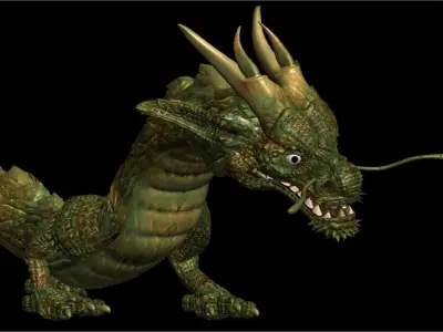  Chinese Dragon Rigged Model Low-poly 3D model