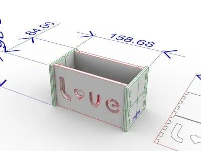 Flower Box For Laser Cut  Free 3D print model