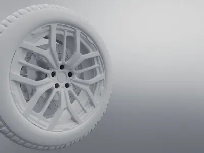 Modern sport car lowpoly 3d rims Low-poly 3D model
