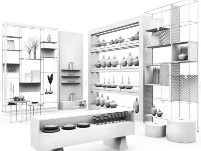 Mall -white set02 3D model