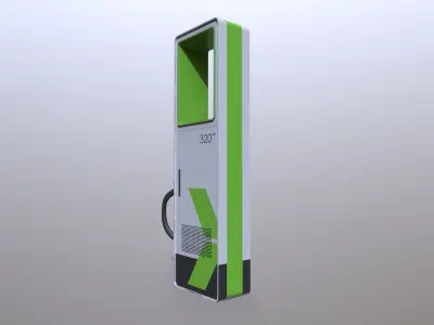 Elektric car charging station Low-poly 3D model