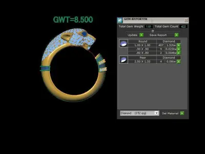 Fashion unique ring 3D model