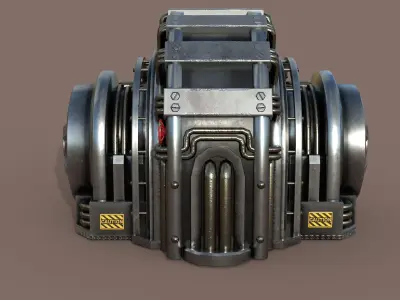 Industrial Generator Low-poly 3D model