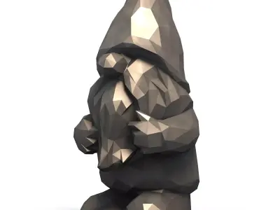 Low Poly Gnome Cute 3D Printable Figurine 3D print model