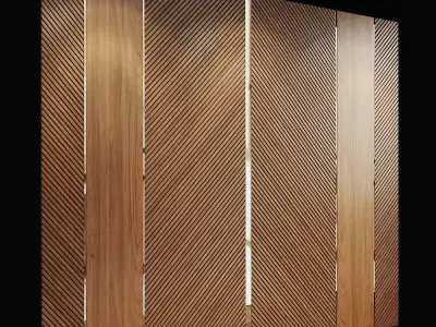 Decorative wall panel and headboard 2 3D model