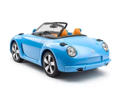 Azure Convertible Car model pack Low-poly 3D model