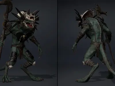 Ghost Mage Arm1 Brutal Low-poly 3D model