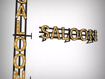 Saloon Bulb Sign 3D model